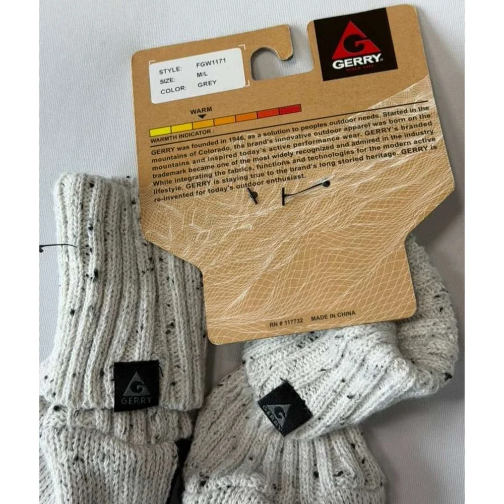New Gerry Women's Cold Weather All-Activity Gloves - Grey Size M/L - Touchscreen
